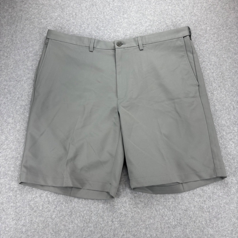 Haggar Golf Shorts Mens 42 Gray Cool 18‎ Expandable Waist Quick Dry Performance